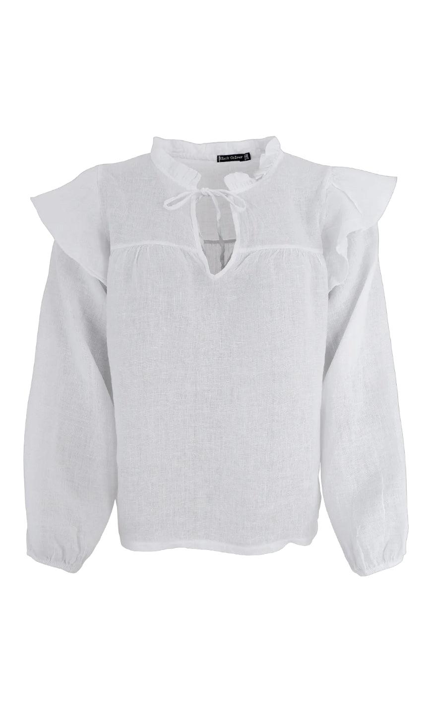 Bluse   Melina Frill   White fra Black Colour