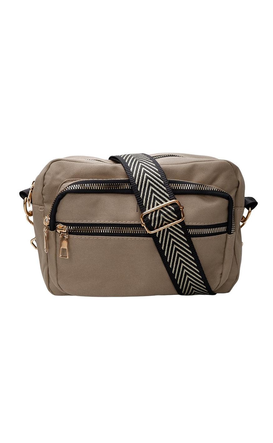 Taske   Vanda   Khaki Zig Zag fra Black Colour