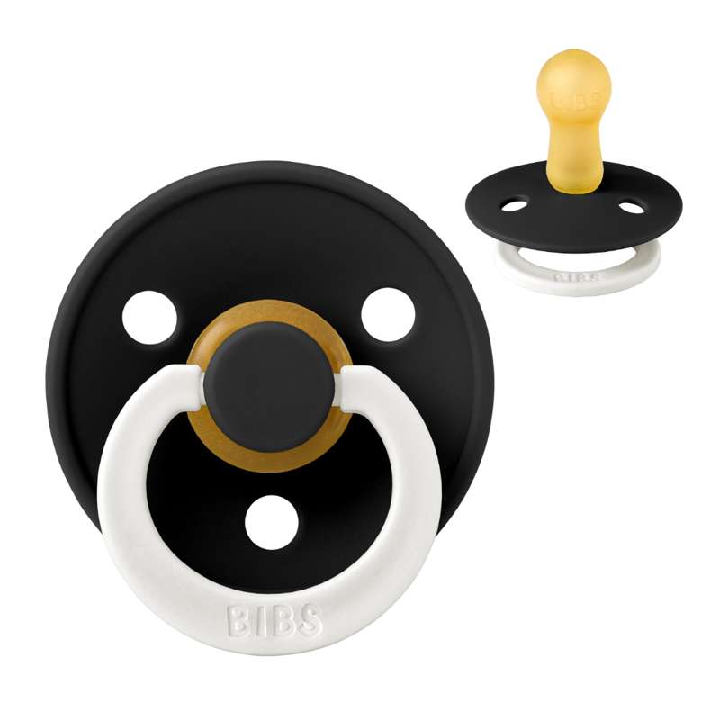 Rund Colour Sut   Str. 2   Naturgummi   Glow   Black fra Bibs