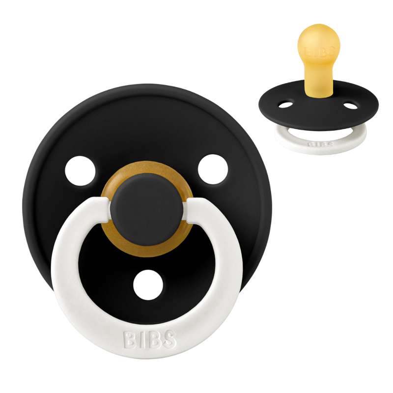Rund Colour Sut Str. 1 Naturgummi Glow Black fra Bibs