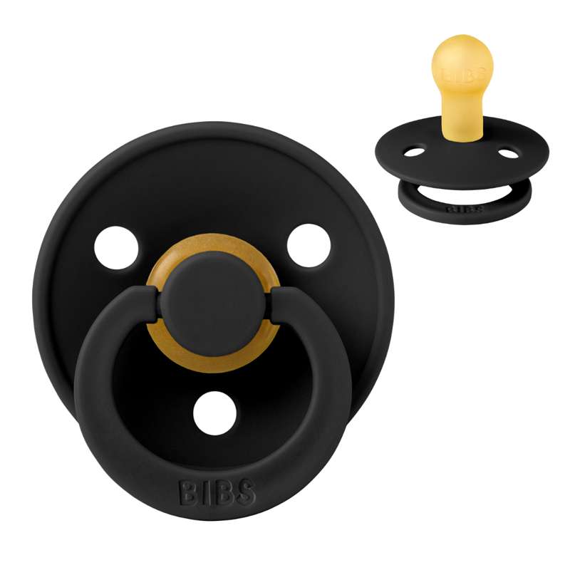 Rund Colour Sut   Str. 1   Naturgummi   Black fra Bibs