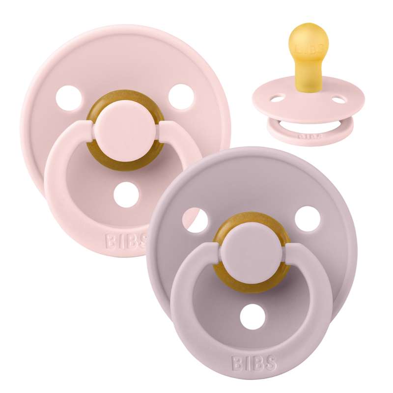 Rund Colour Sut 2 Pak Str. 1 Naturgummi Blossom Dusky Lilac fra Bibs