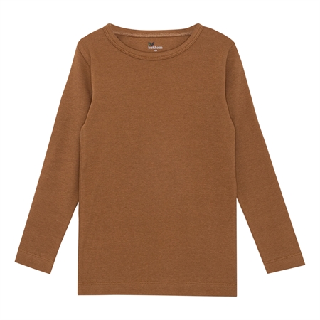 Rib Bluse Varm Brun fra Birkholm