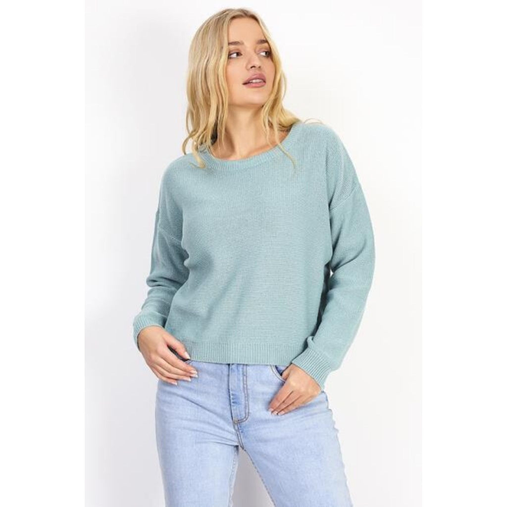 Brave Soul Langærmet Strik   Mint Blue fra Marta Du Chateau