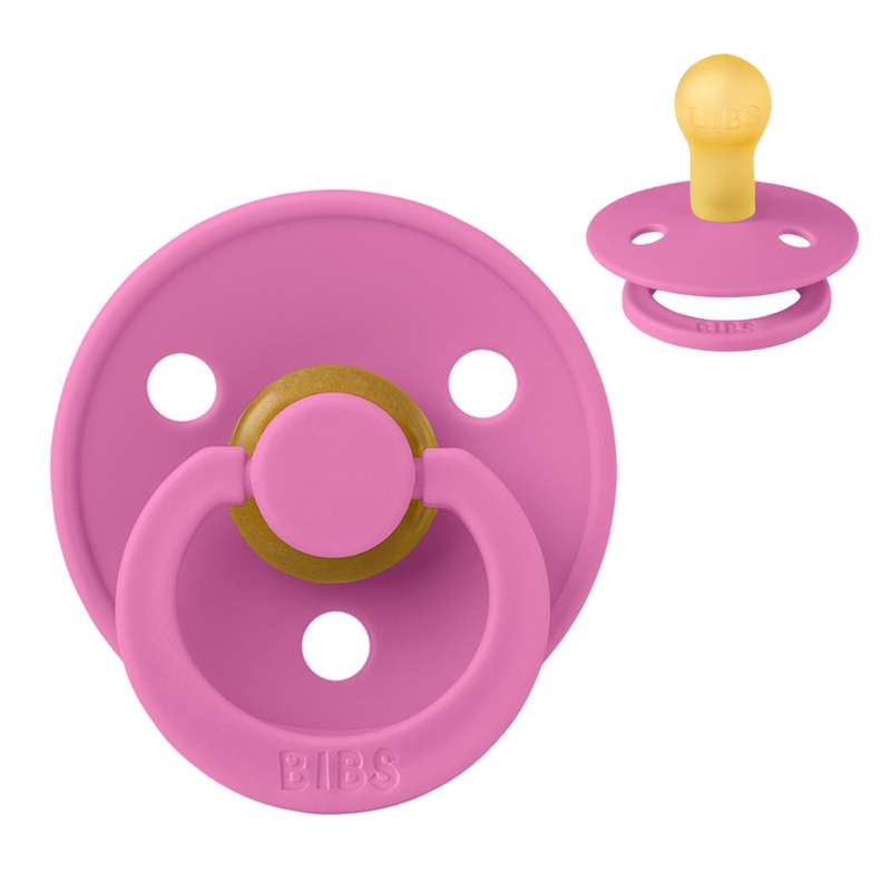 Rund Colour Sut Str. 1 Naturgummi Bubblegum fra Bibs