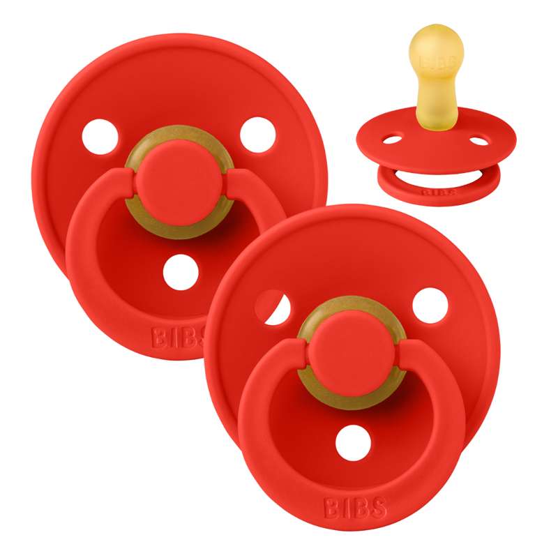 Rund Colour Sut 2 Pak Str. 2 Naturgummi Candy Apple Candy Apple fra Bibs