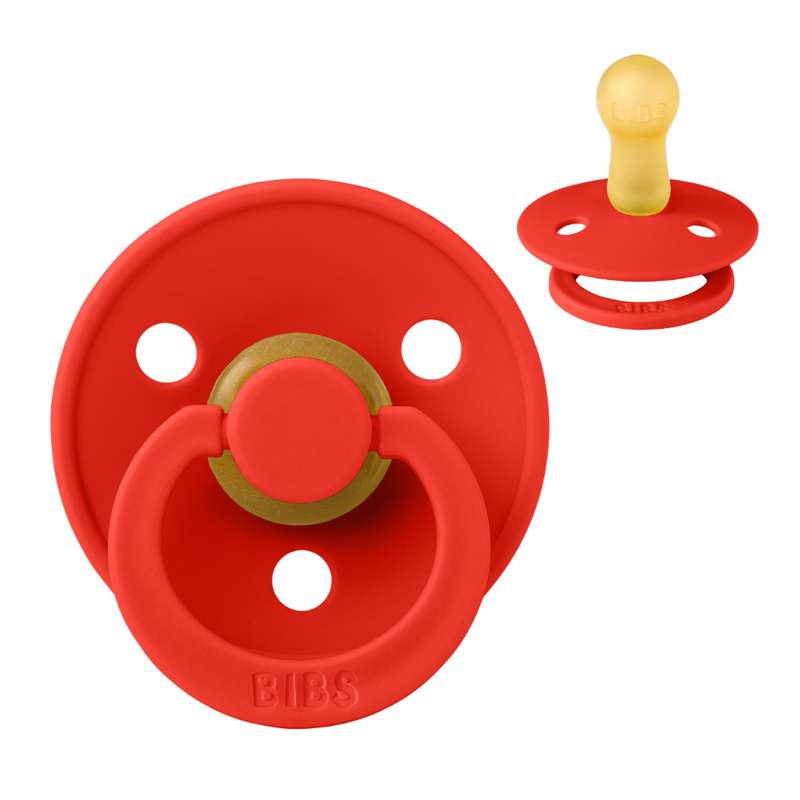 Rund Colour Sut Str. 2 Naturgummi Candy Apple fra Bibs