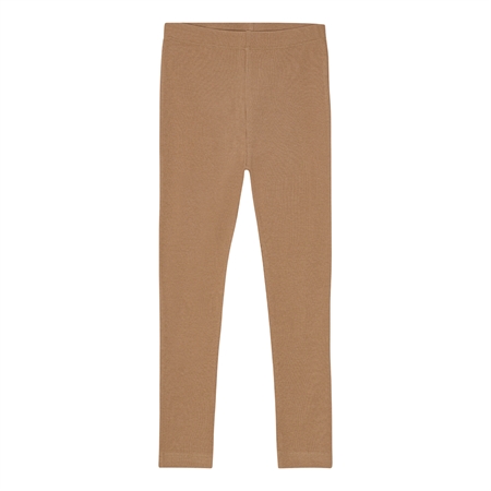 Rib Leggings Cafe Latte Brun fra Birkholm