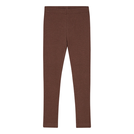 Rib Leggings Kastanje Brun fra Birkholm