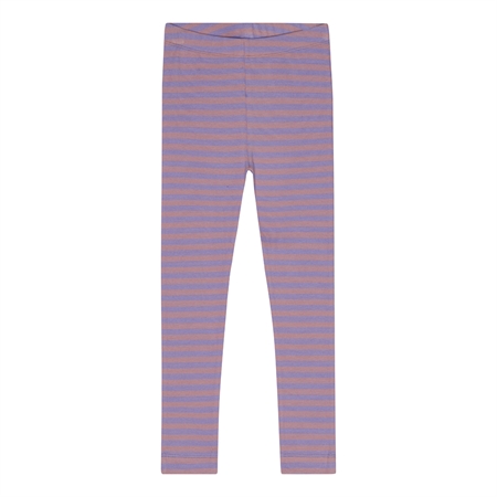 Stribede Rib Leggings Pastel Lilla & Skygge Rosa fra Birkholm