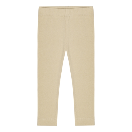 Rib Leggings Vanilje Beige fra Birkholm