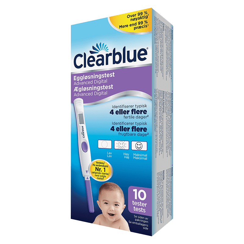 Clearblue Advanced Digital ægløsningstest 10 Stk fra Babyplan