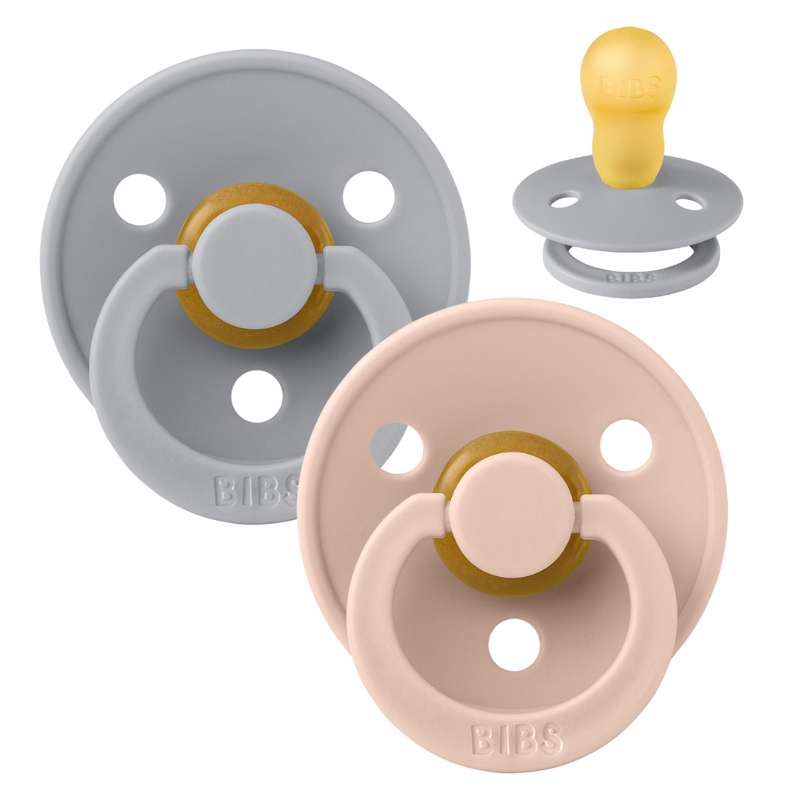 Rund Colour Sut 2 Pak Str. 3 Naturgummi Cloud Blush fra Bibs