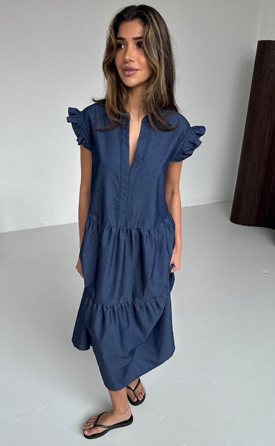 Kjole   Bea Long   Dark Blue Chambre fra Continue