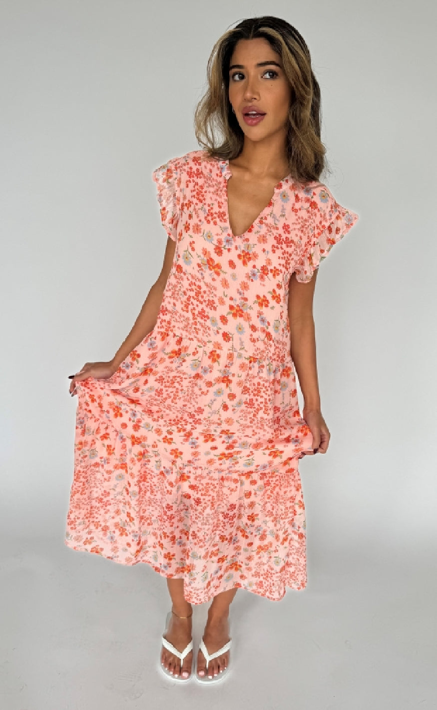 Kjole   Bea Long   Pink Flower fra Continue