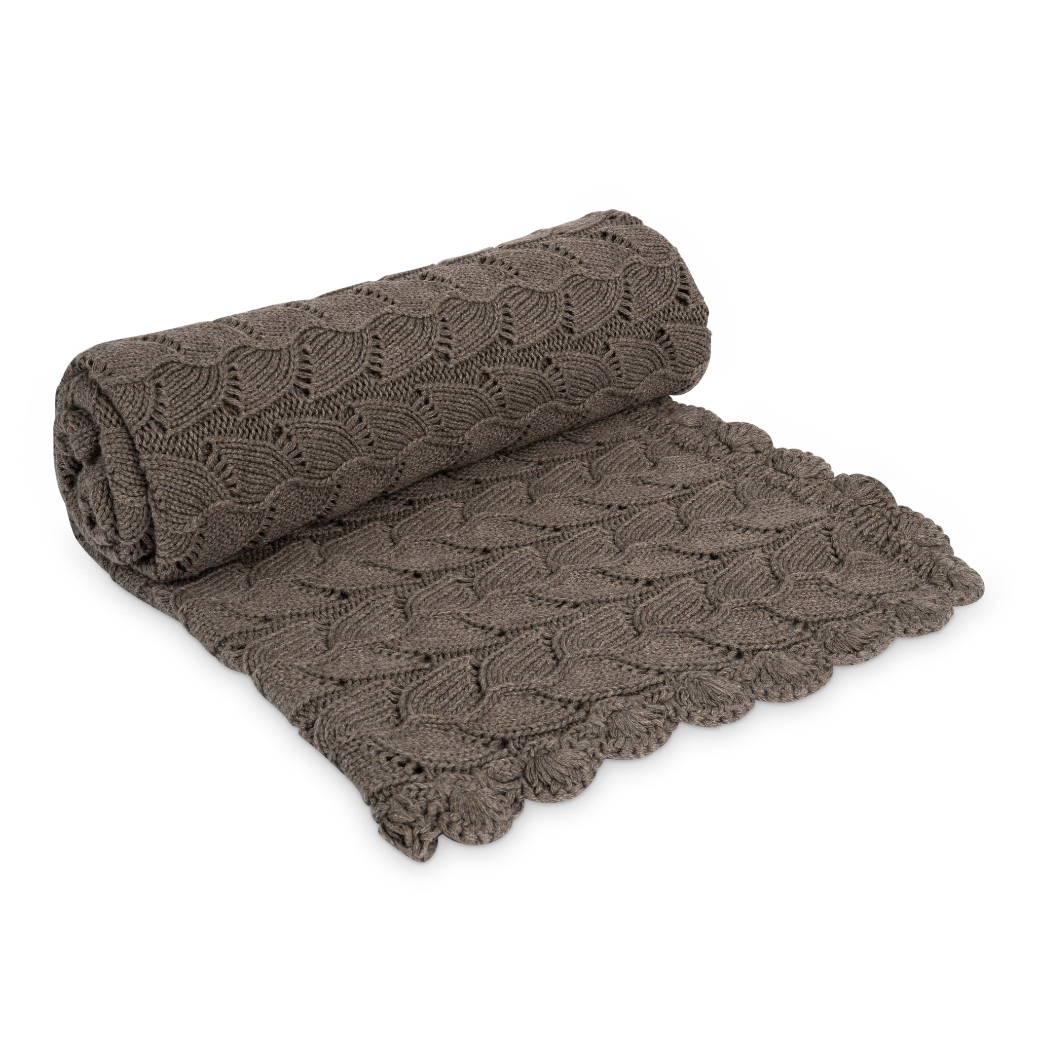 Chiffonette Strikket Tæppe   Earth Brown Melange fra That's Mine