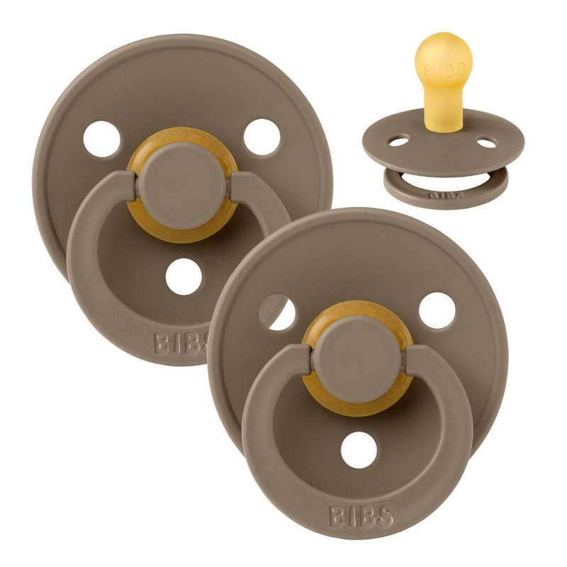 Rund Colour Sut 2 Pak Str. 2 Naturgummi Dark Oak Dark Oak fra Bibs