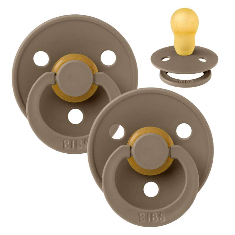 Rund Colour Sut 2 Pak Str. 3 Naturgummi Dark Oak Dark Oak fra Bibs