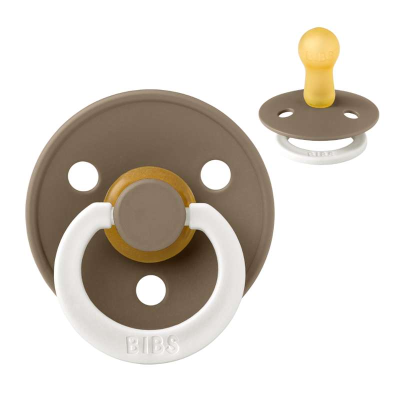 Rund Colour Sut   Str. 2   Naturgummi   Glow   Dark Oak fra Bibs