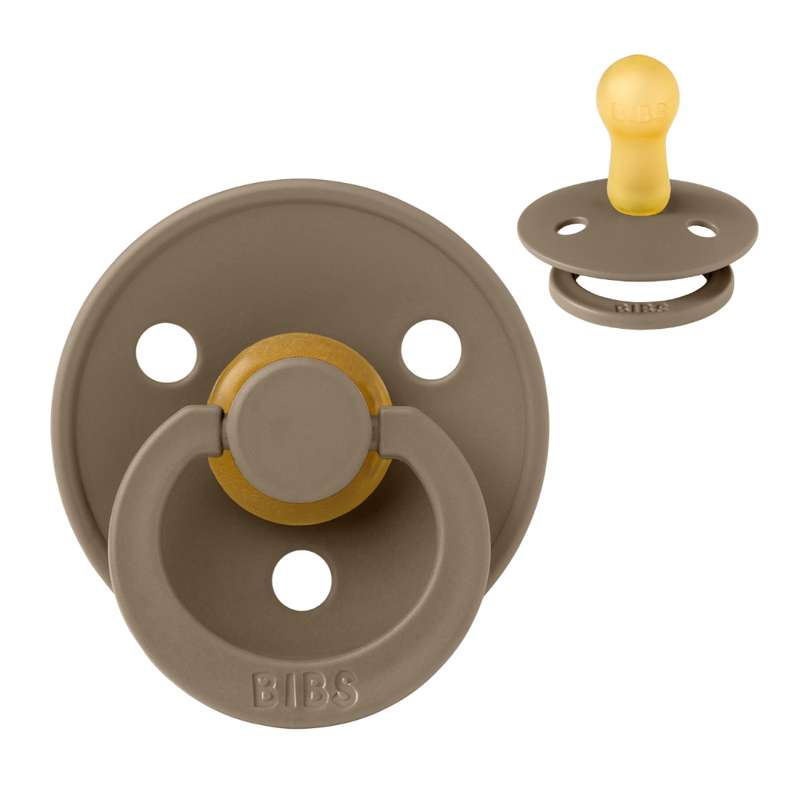 Rund Colour Sut   Str. 2   Naturgummi   Dark Oak fra Bibs