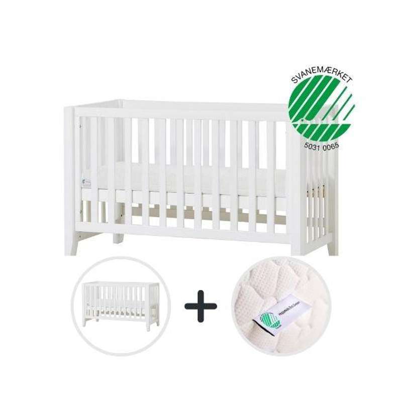 Anton   Babyseng M. Eco Dream Madras   60x120 Cm.   Hvid fra Hoppekids