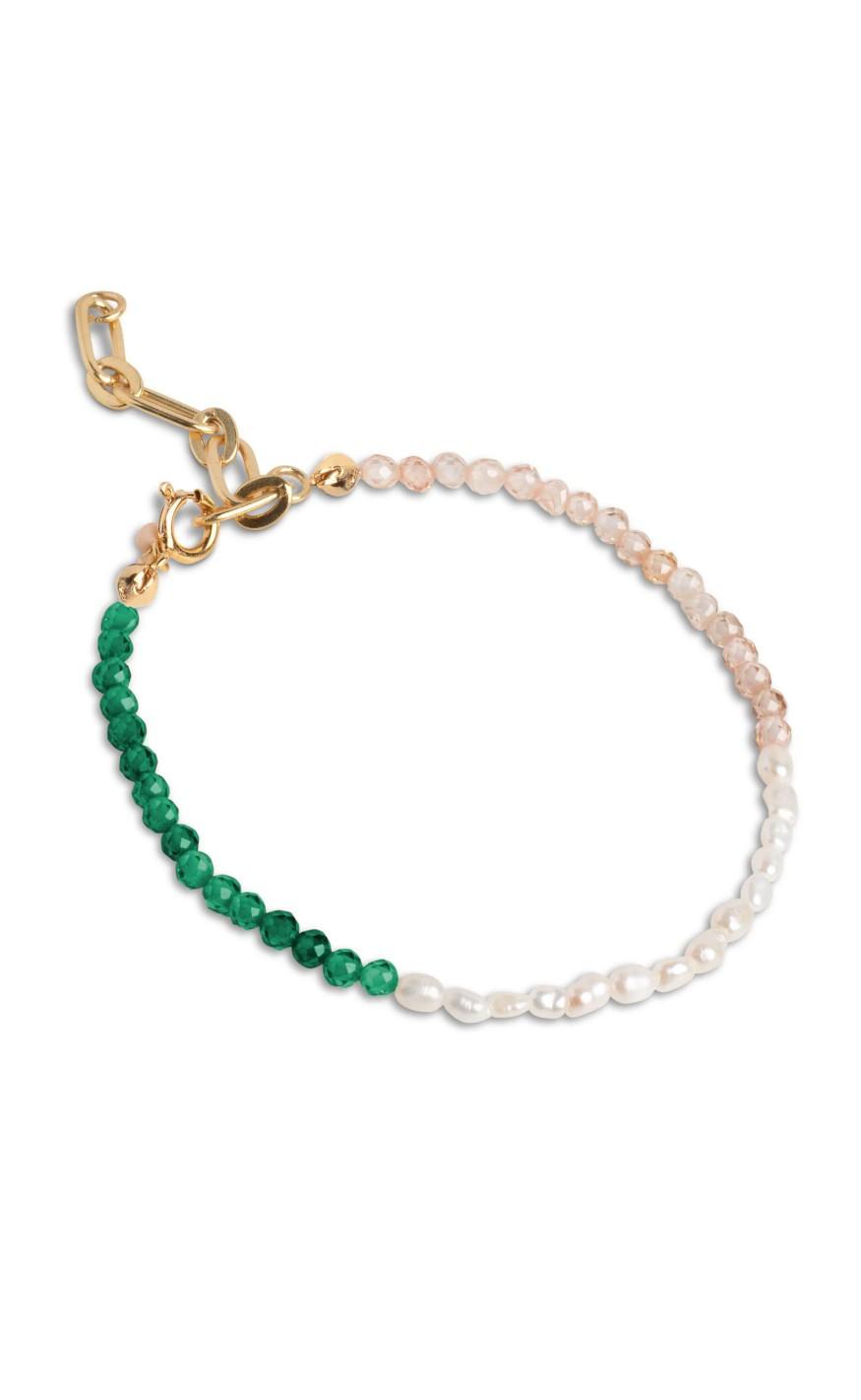 Armbånd   Gabriella   Green, Peach And Pearl fra Enamel Copenhagen
