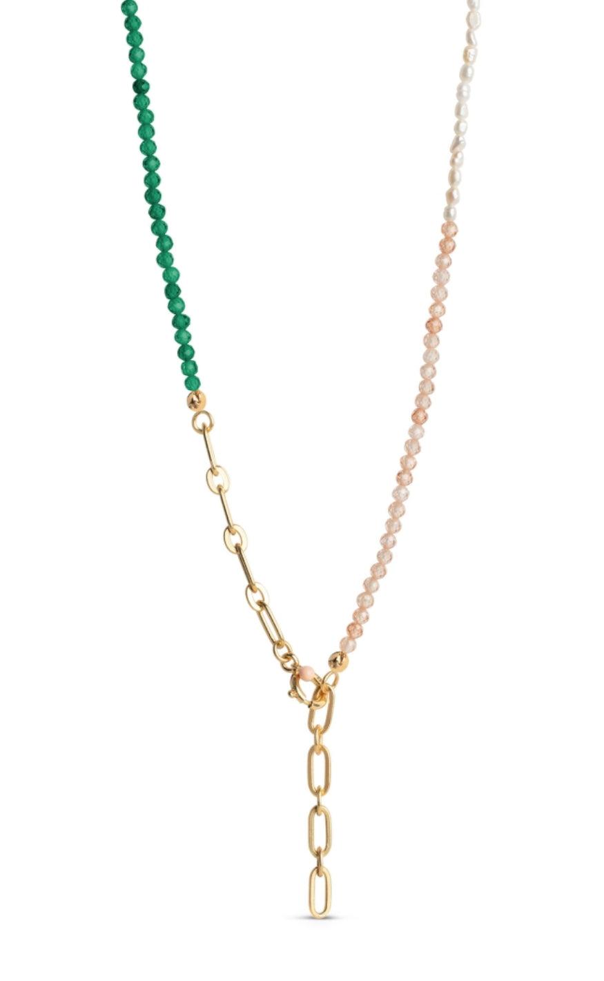 Halskæde   Gabriella   Green Peach Pearl fra Enamel Copenhagen