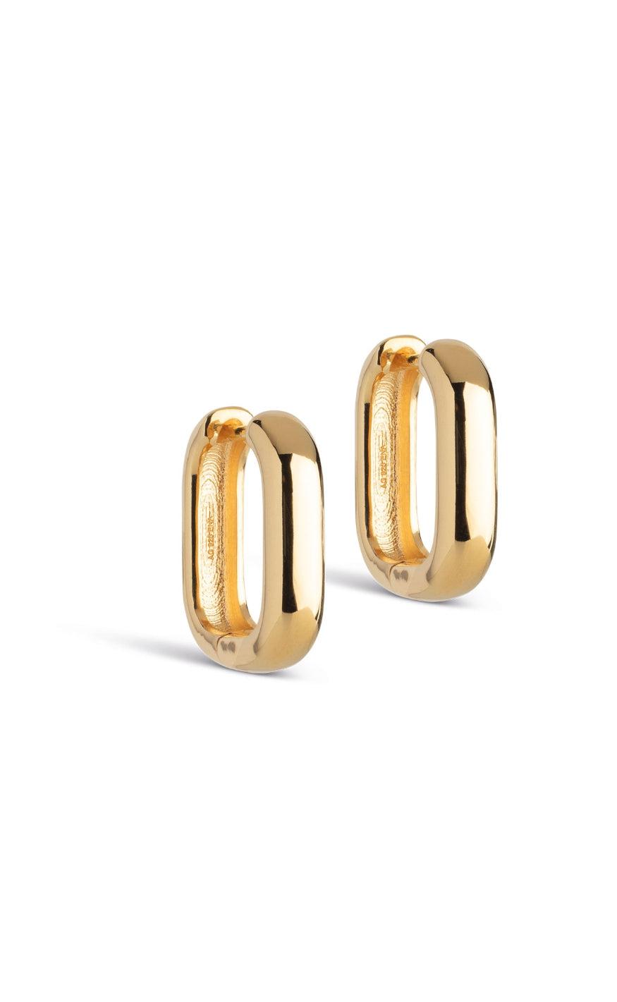 Enamel  Copenhagen øreringe   Hoops Square   Gold Colour fra Enamel Copenhagen