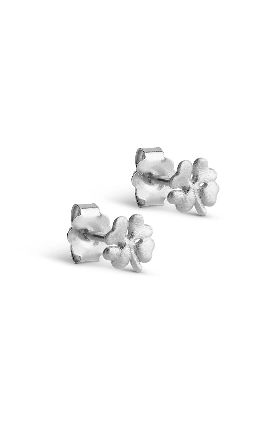øreringe   Organic Clover Mini   Silver Colour fra Enamel Copenhagen