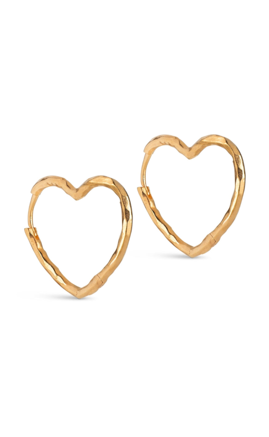 øreringe   Organic Heart Medium   Gold Colour fra Enamel Copenhagen