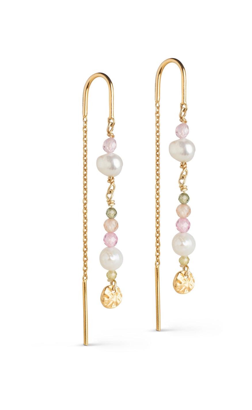 øreringe   Sofia   Light Pink   Kaki Green   Peach   Pearl fra Enamel Copenhagen