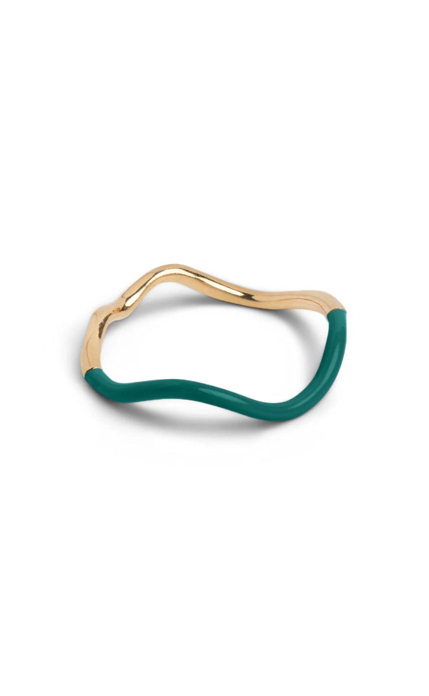Ring   Sway   Petrol Green fra Enamel Copenhagen