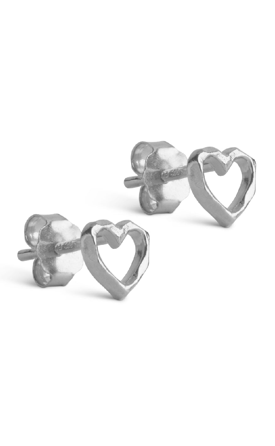 øreringe   Studs Organic Heart   Silver Colour fra Enamel Copenhagen
