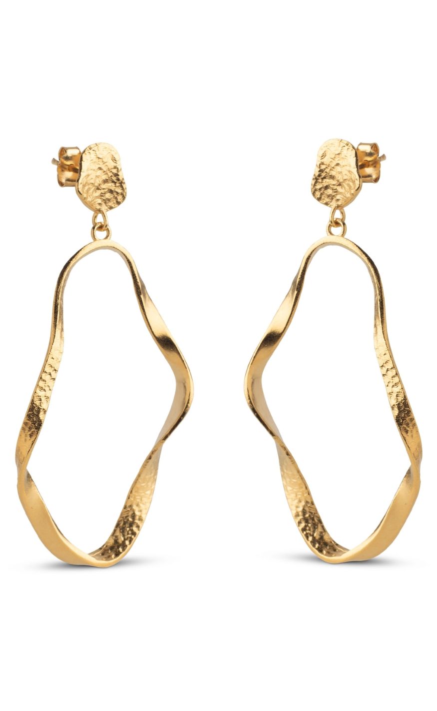 Enamel ørering   Aloma Large   Gold Colour fra Enamel Copenhagen