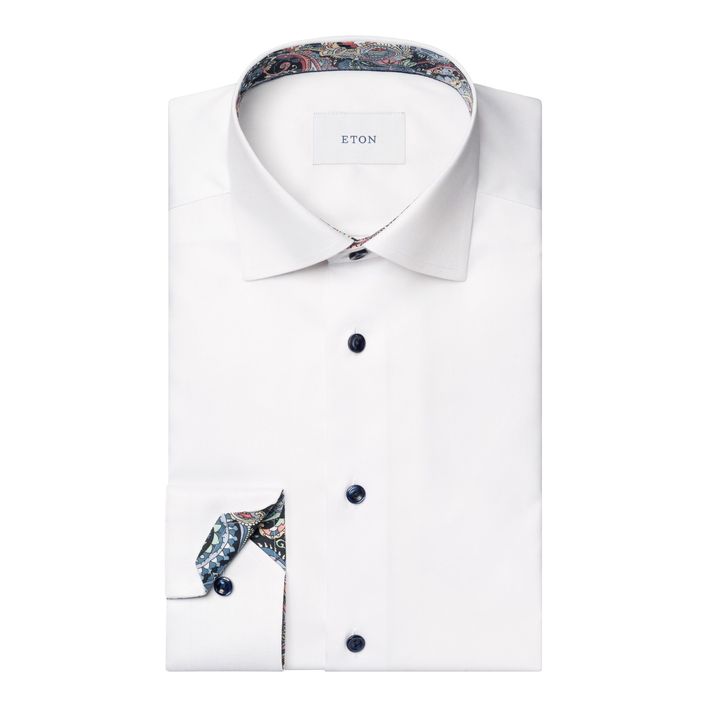 Solid Signature Twill Paisley Effect Shirt fra Eton