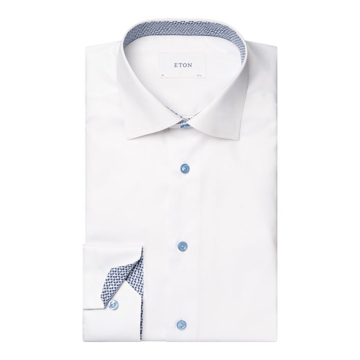 Solid Signature Twill Geometric Effect Shirt fra Eton