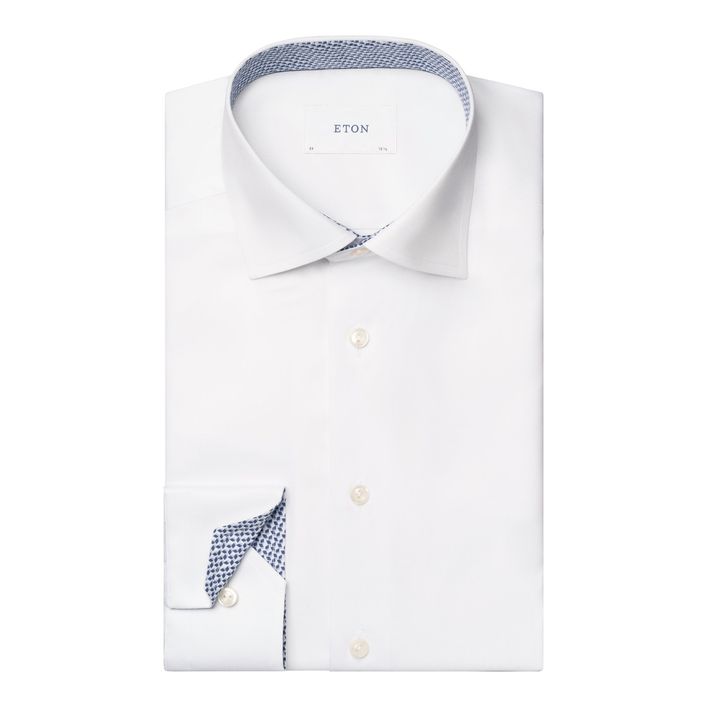 Solid Signature Twill Geometric Effect Shirt fra Eton