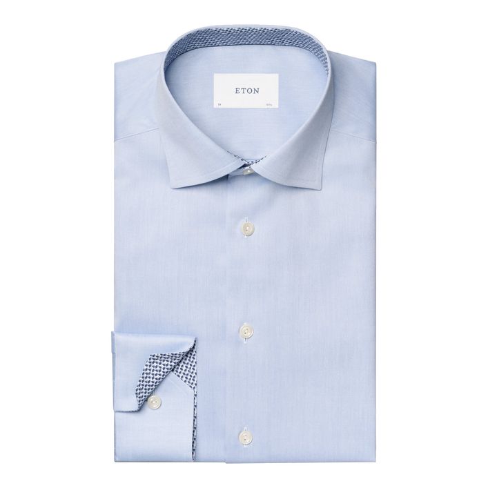 Solid Signature Twill Geometric Effect Shirt fra Eton