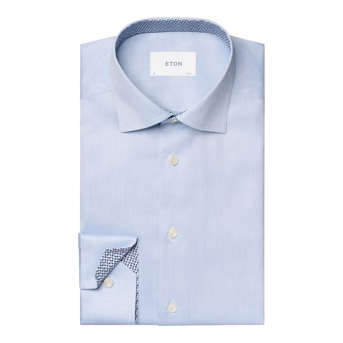 Solid Signature Twill Geometric Effect Shirt fra Eton