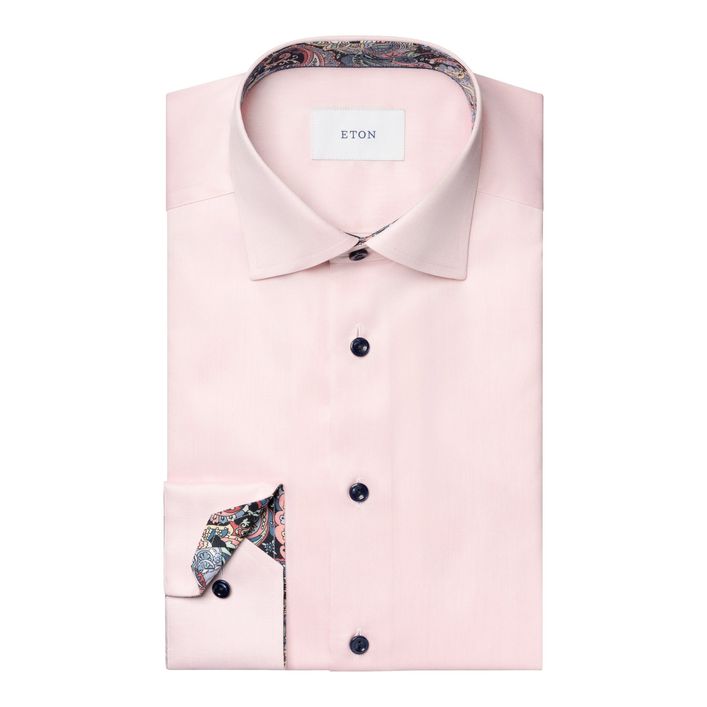 Solid Signature Twill Paisley Effect Shirt fra Eton
