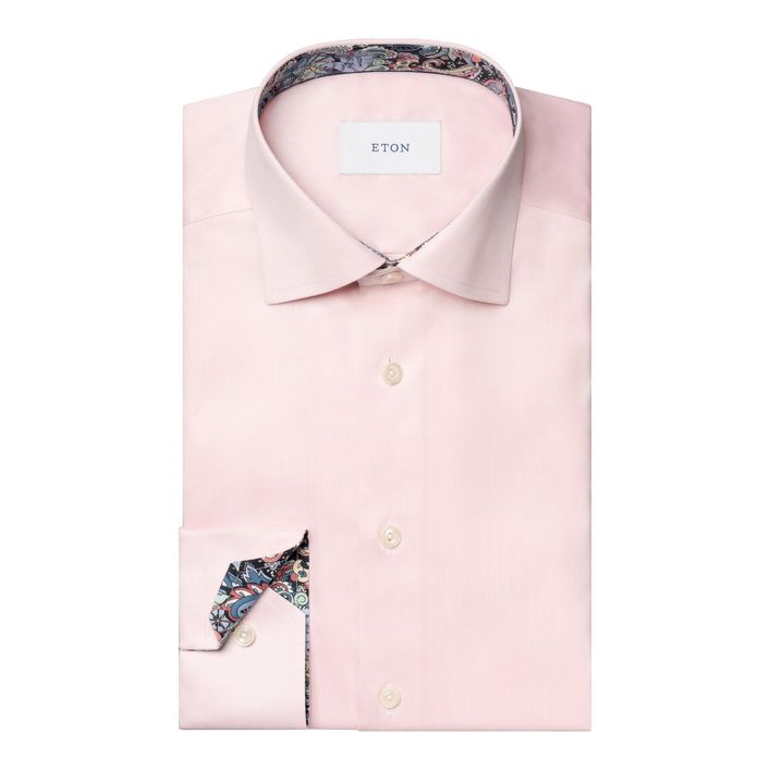 Solid Signature Twill Paisley Effect Shirt fra Eton
