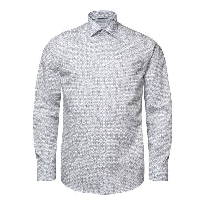 Geometric Print Signature Twill Shirt fra Eton
