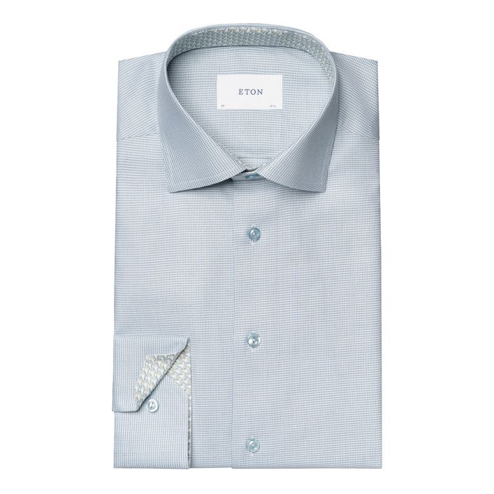 Semi Solid Effect Dobby Shirt fra Eton