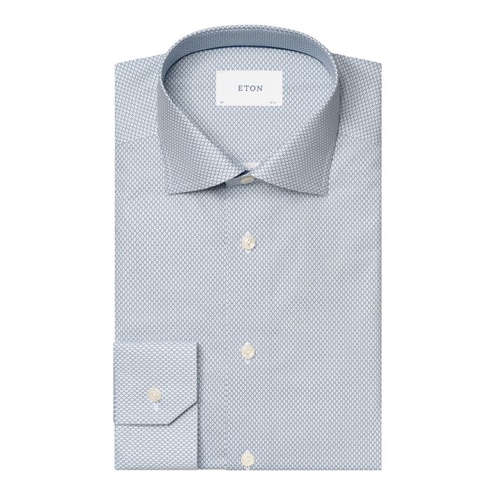 Micro Print Signature Twill Shirt fra Eton