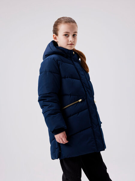 Lang Pufferjakke Memo Dark Sapphire fra Name It