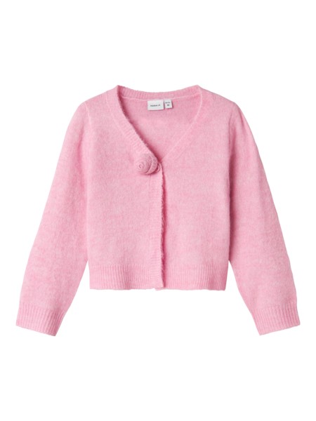 Kort Strik Cardigan Darine Pink Frosting fra Name It
