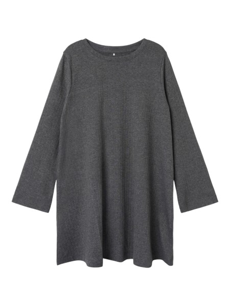 Rib Kjole Olenia Dark Grey Melange fra Name It
