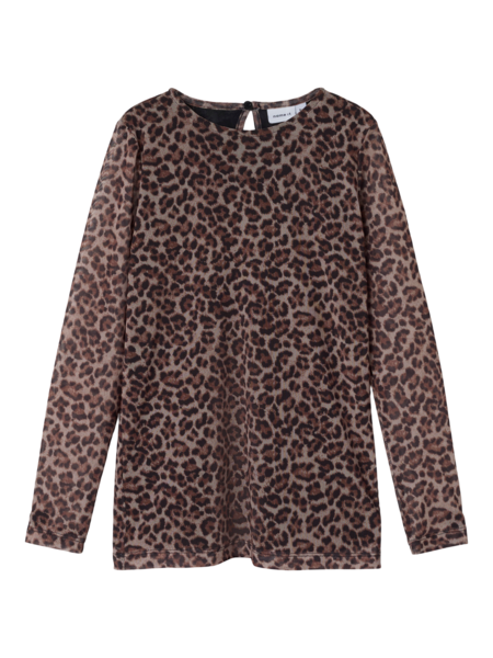 Mesh Langærmet Bluse Silje Black Animal fra Name It