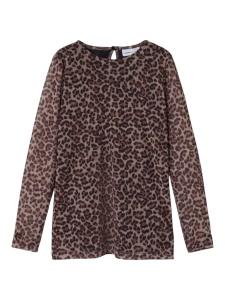 Mesh Langærmet Bluse Silje Black Animal fra Name It
