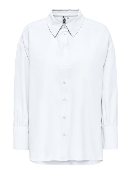 Oversize Oxford Skjorte Lina Bright White fra Only